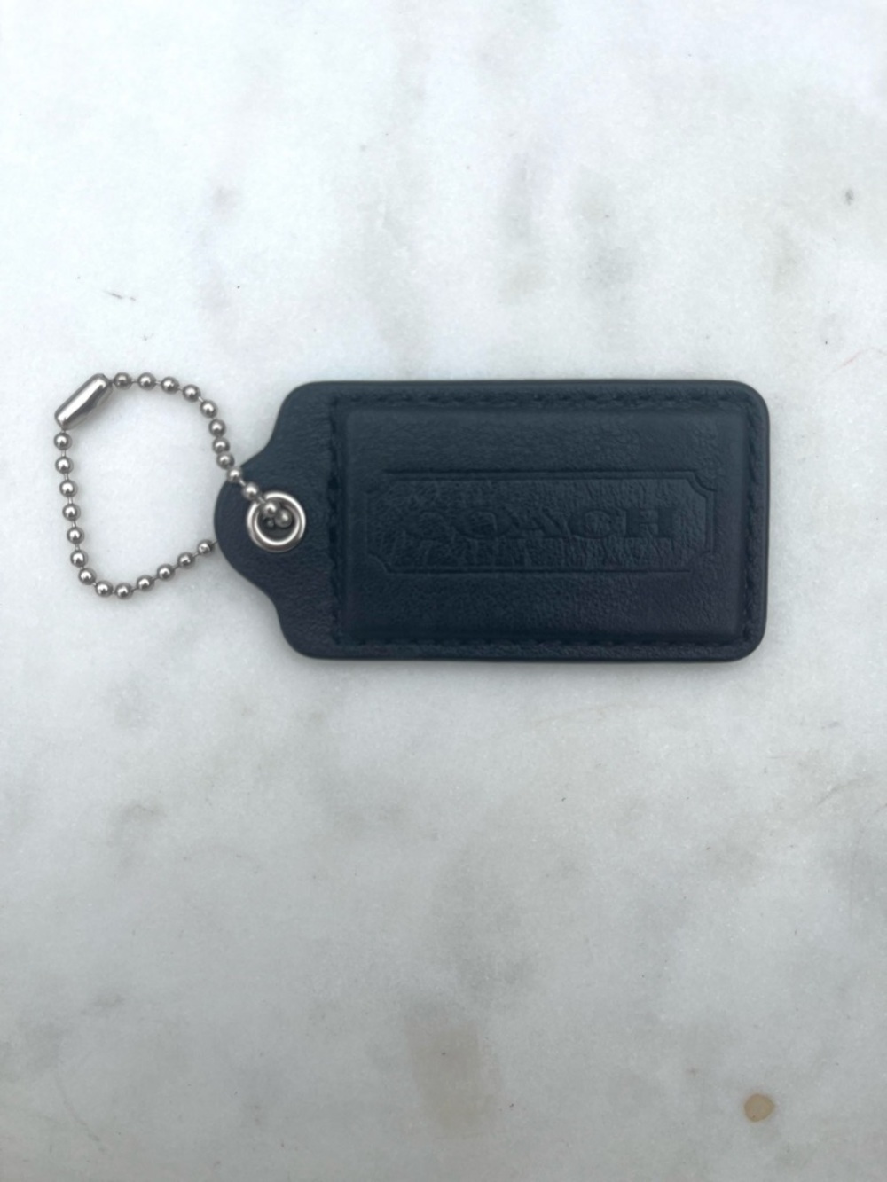 COACH Vintage Leather Hang Tag, Black Large